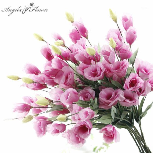 

79cm artificial flower 7 heads eustoma soft home christmas wedding party decoration fake silk flower diy wedding bouquet 1pcs1