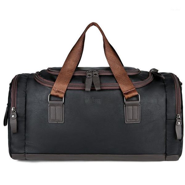 

duffel bags weysfor casual travel bag pu leather fitness men handbags large capacity luggage messenger shoulder tote bag1