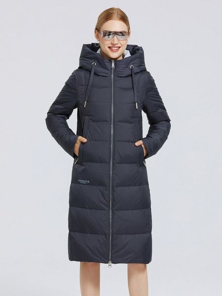 

miegofce zipper front drawstring detail winter coat h5wv#, Black