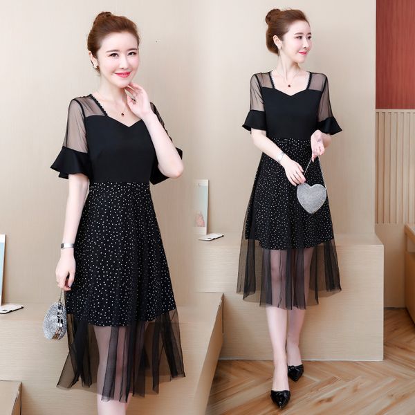 

women plus size fat dressed as summer dot-asian beach party dress z0iw, Black;gray