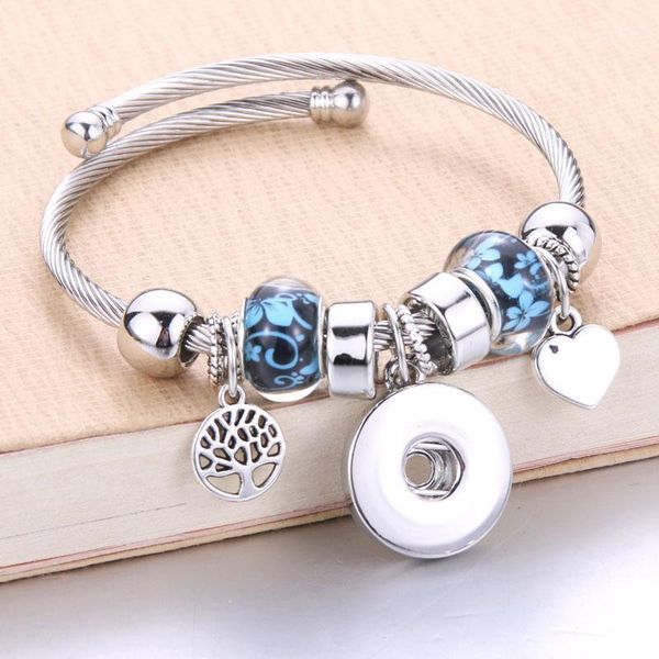 

wholesale silver elastic bracelet snaps jewelry bangles 18mm charms beaded bracelet snap jewelry fit 18mm snaps buttons 80401, Golden;silver
