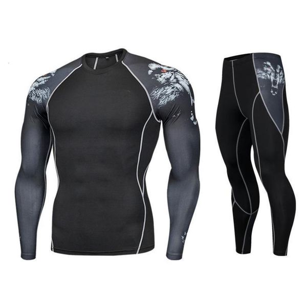 

dry underworld fitness quick suit men's clothes tight sportswear outdoor training long sleeve running autumn and winter, Gray