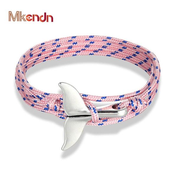 

mkendn women whale tail anchor bracelets men charm nautical survival multilayers rope chain paracord bracelet wrap metal hooks sqcwki