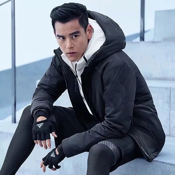 

winter new leisure sports hooded windproof warm down clothes large size cotton padded jaet men's wear, Black