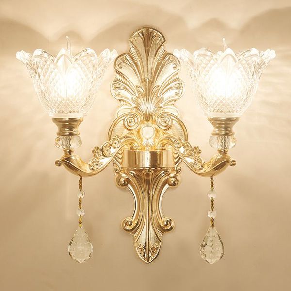 

wall lamp european crystal living room bedroom bed double led lamps lights