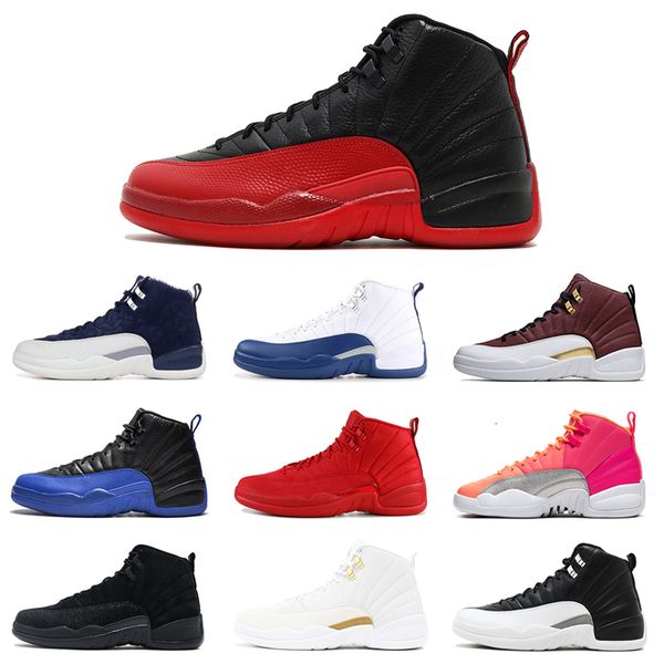 

punch 12 dark grey game royal red shoes 12s reverse taxi wings university blue mens trainers sports sneakers 7-13