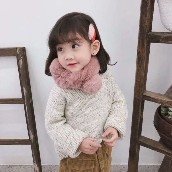 

scarf rabbit , imitat korean boys children's and girls' little baby plush scarf, winter versatile warm f6fy, Red;brown