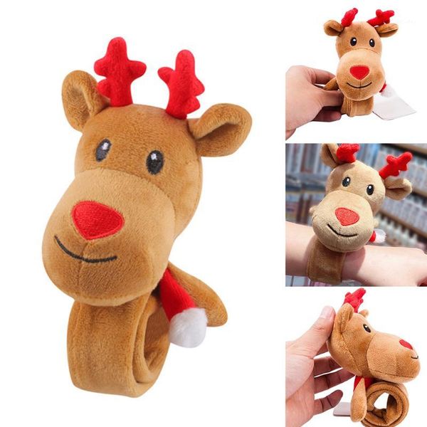 

christmas decorations 3pcs wrist decoration party hand ring circle kids pops slap bracelet bands plush patting soft gifts cute1