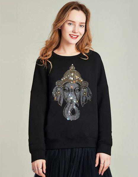 

in hooded women hoodies with women's diamond hoodie stone xs8y, Black