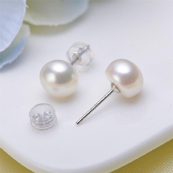 

dangle & chandelier 4a grade flawless 10mm freshwater pearl earrings, Silver