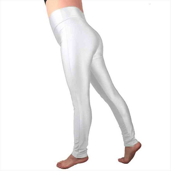 

trousers female elastic pants high waist leggings candy colors fluorescent shiny leggins women casual, Black