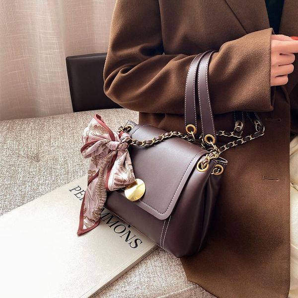 

shoulder bags bag for women fashion youth crossbody luxury female designer large capacity simple chain white pu leather