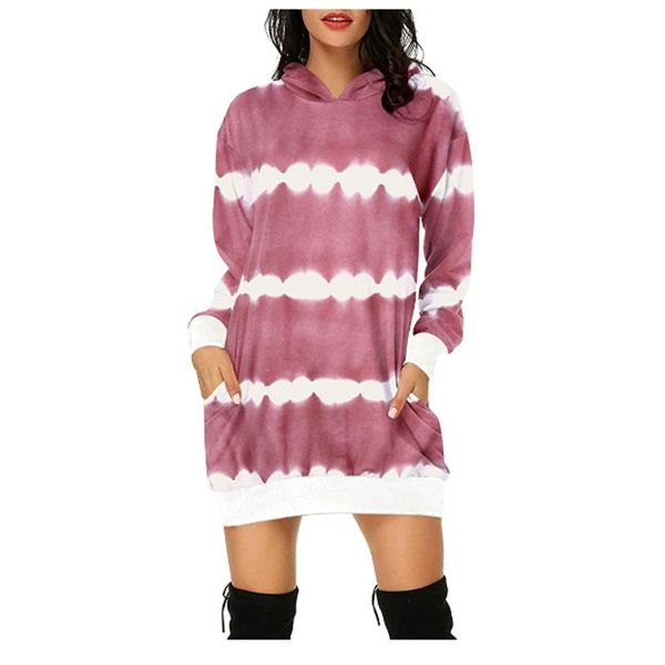 

2021 fashion print long sleeve hoodie dress autumn winter women's sweatshirts hooded mini dress casual loose pocket pullover 2xl, Black;gray