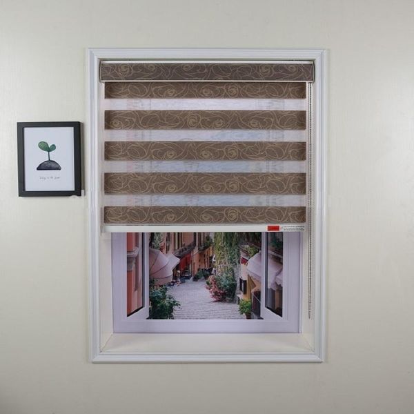 

curtain & drapes jacquard silk zebra roller blinds day night shades dual layers light filtering fabric made to measure bl3