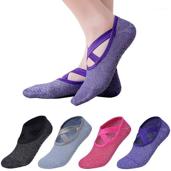 

professiona yoga sports socks slipper anti slip cotton backless pilates socks ballet heel protector yoga dance women1, Black;white