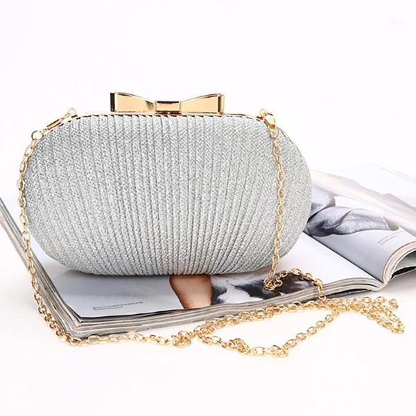 

women evening clutch bag women bags wedding shiny handbags bridal metal bow clutches bag chain shoulder #351