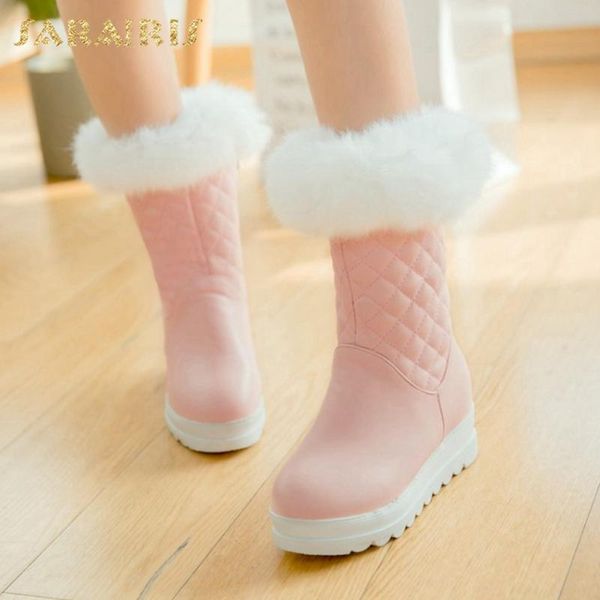 

sarairis 2021 мода большой размер 43 платформа bowknot зип снежные пинетки женщина обувь теплый зимний работа удобные ботинки дама обувь, Black