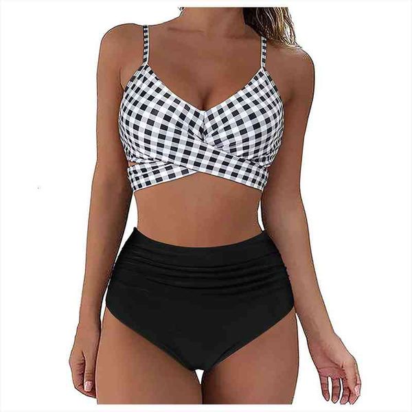 

women swimsuit 2 pieces high waisted womens shorts separate womens swimwear gradient bikini push up relleno parte de arriba, White;black