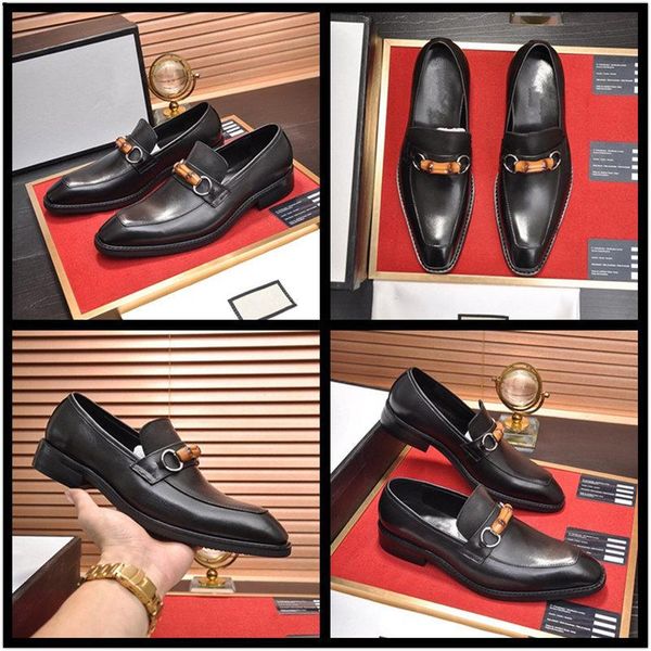 

c2 2019 new fashion designer luxury men formal leather shoes designer men dress shoe pointed oxfords shoes loafers driving shoes 11, Black