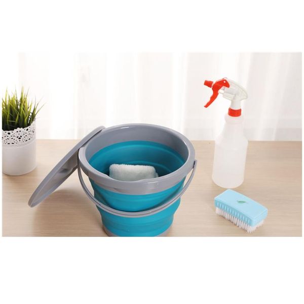 

5l folding thicker sile buckets for kitchen bathroom storage buckets outdoor camping car wash bucket fishing sil bbyqtk