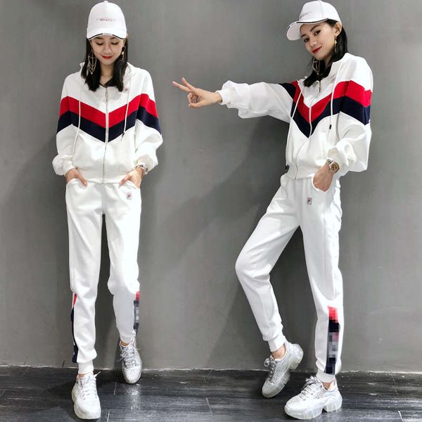 

plush sweater sportswear women autumn winter 2020 new fashion leisure two piece suit, Gray