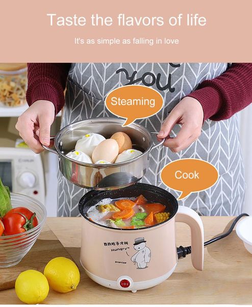 

220v mini multifunction electric cooking machine single/double layer available pot multi electric rice cooker non-stick pan