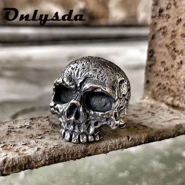 

onlysda новая старинная нержавеющая сталь злой череп кольцо мужской череп байкер рок-ролл готический панк ювелирные украшения кольцо похищаю, Bronze;silver