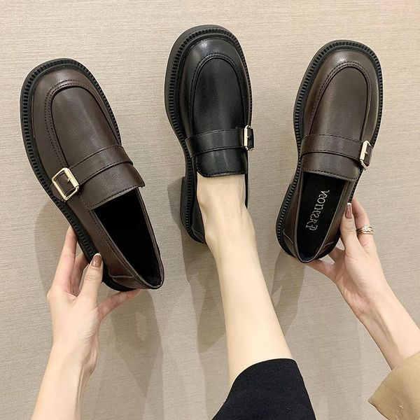 

британский стиль обувь женщина 2020 платформа oxfords round toe modis повседневная женские кроссовки клиплины опрятные новые летние полкатер, Black