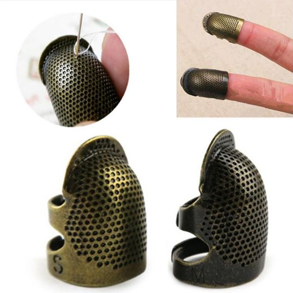 

vintage gold finger protector needle thimble antique ring handworking metal stitching tools diy crafts sewing accessories1, Black