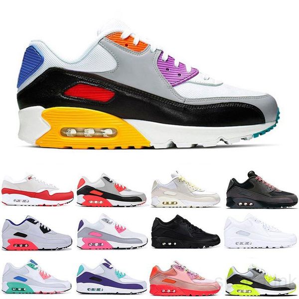 

90 mens sneakers casual shoes women 2020 infrared white gum volt green camo orange worldwide hyper grape bule sport trainer fashion sr6t, Black