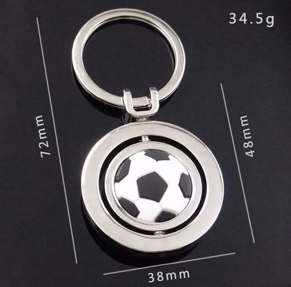 

keychain 3d sports rotating two-sided basketball football golf souvenirs pendant keyring key fob ball gifts, Silver