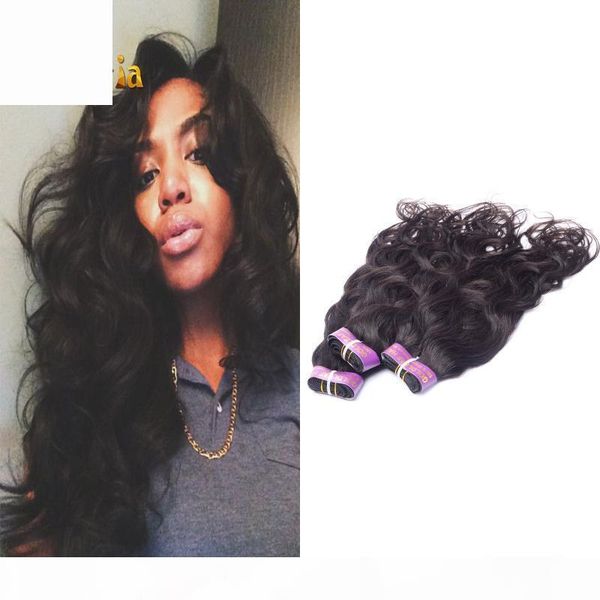

crochet braids natural wave human hair 3 bundles 100% unprocessed human hair wefts peruvian indian malaysian brazilian virgin hair, Black