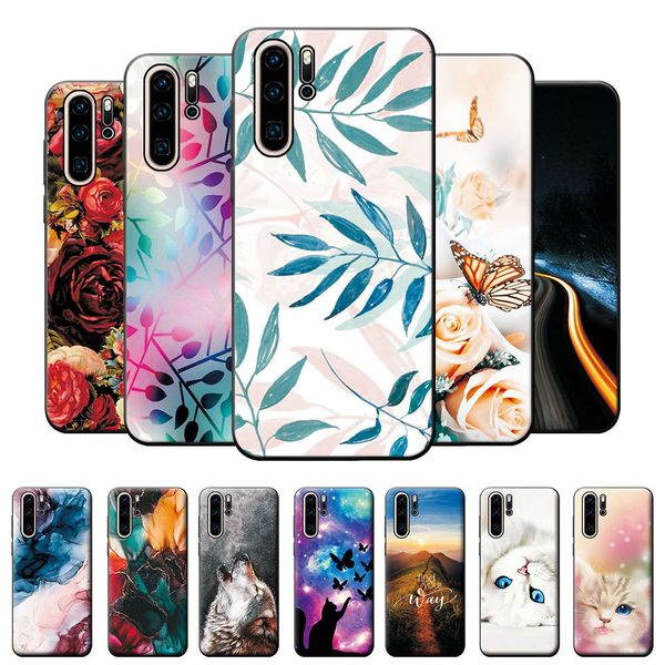

huawei p30 pro silicone tpu soft cover, flower shell, 6.1 inch