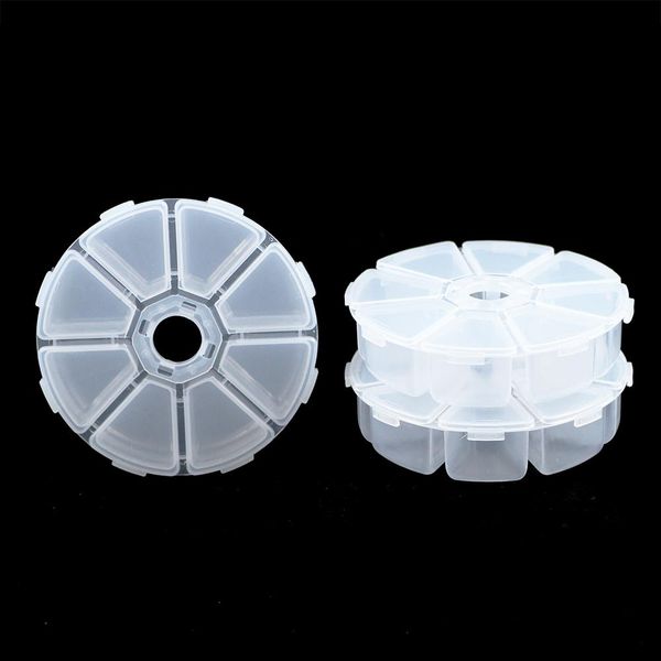 

jhnby регулируемая 8 слоты круглые таблетки коробки отсеками пластиковые ювелирные изделия чехол для хранения контейнер для организатора бус