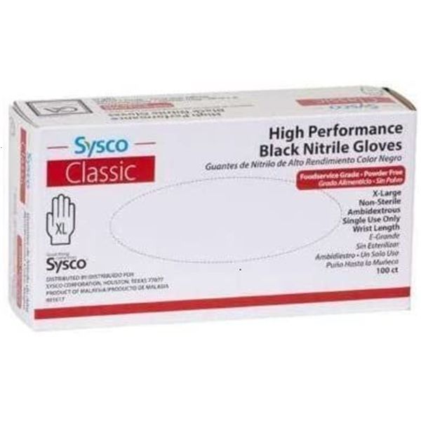

glove nitrile black gloves powder count 100 box (large