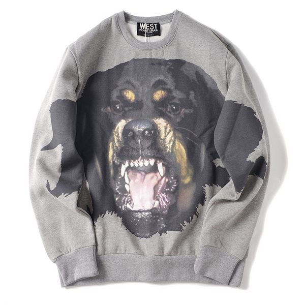 

mens designers clothes 2020 man hip hop sweater new printed dog head pure cotton sweater round neck loose long sleeve couple sweater, Black