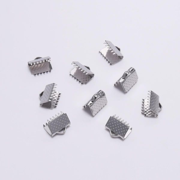 

30pcs stainless steel crimp end bead buckle tip clasp cord flat cover clasps diy necklace bracelet connectors for jewelry making wmtnyr