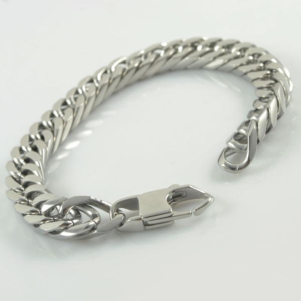 

link, chain gokadima 8mm width,cool clasp mens stainless steel chains bracelets link,fashion jewelry, arrivals,in stock,wb004, Black