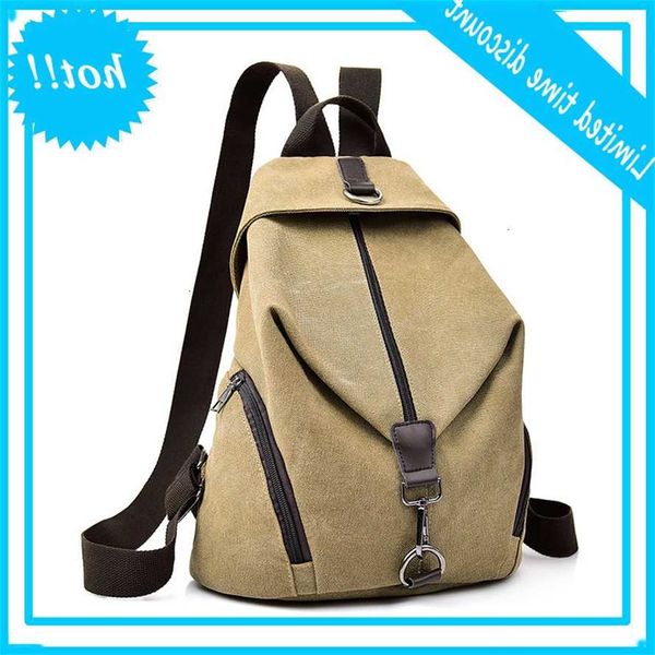 

korean style de effen color backpack college middle school casual travel canvas shoulder bag
