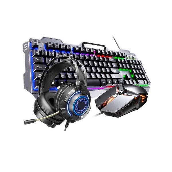 

mechanical keyboard set gaming keyboard and mouse wired backlight mechanical feeling keyboard gamer kit silent 3200dpi gaming