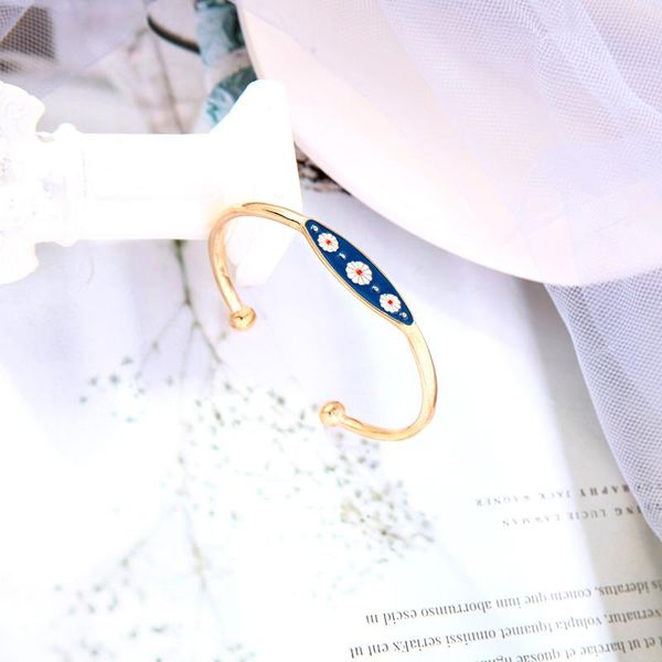 

cute sweet enamel chain bracelet 2021 new design rose gold color fashion bangle for women punk rock style, Golden;silver