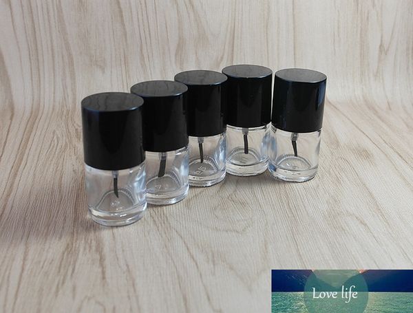 200 pcs x 10ml / cc vazio redondo redondo esmalte polonês garrafa portátil pequena escova de espoça de prego de unhas de esmalte de vidro frascos de óleo grossa