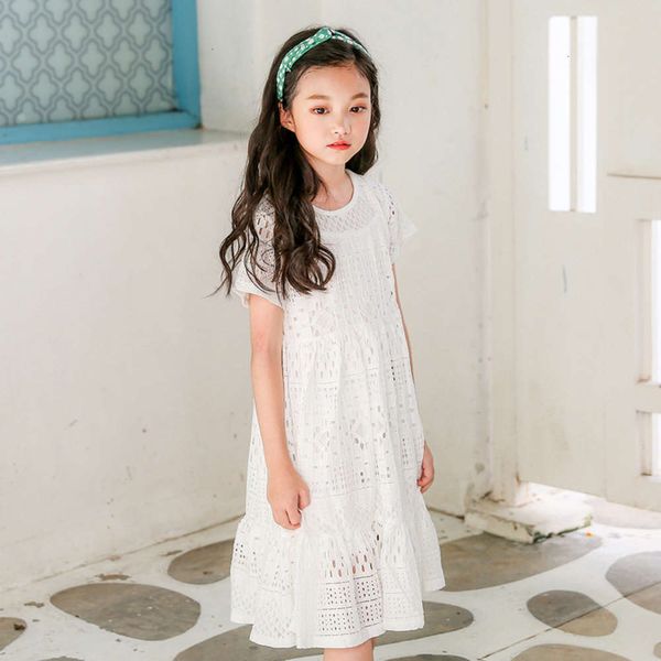 

lace out princs girls' white cut summer drs uinx, Red;yellow