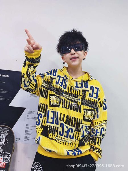 

hooded sweater cuhk autumn and winter 2020 new children's korean leisure pullover, Black