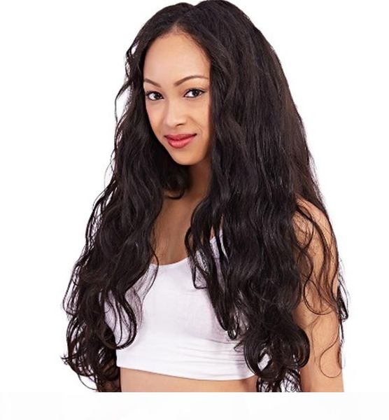 

glueless full lace wigs with baby hair 100% human hair mongolian body wave lace front wigs 8-26 inch, Black;brown