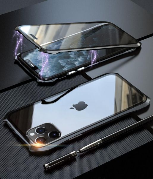 

magnetic adsorption 360 full tempered glass case for iphone 11 pro max 11 pro 5.8 samsung galaxy note jllrkf allguy