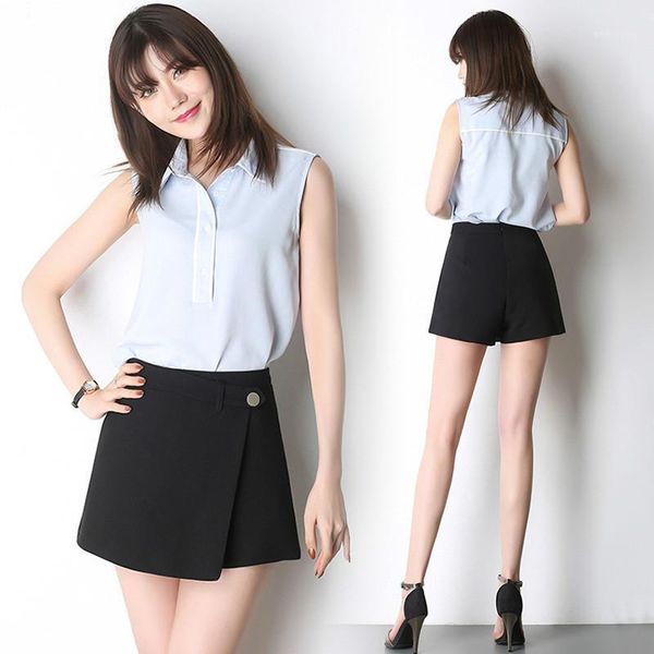 

summer women high waist black shorts wide leg shorts skirts ladies office wear wholesale girls street business wear1, White;black