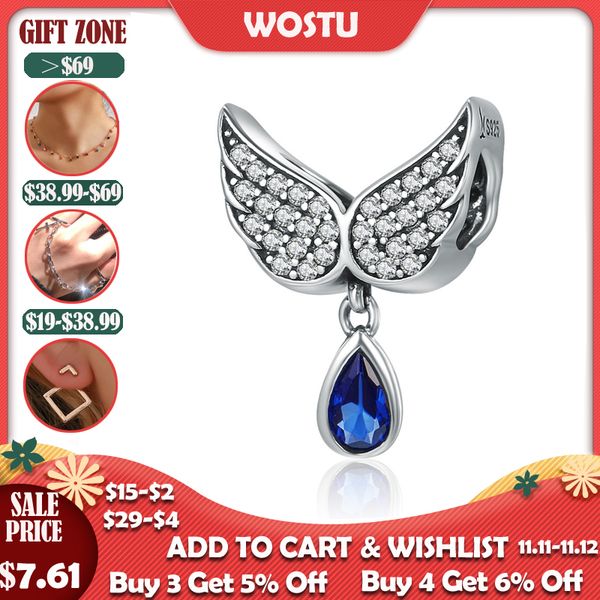 

add to cart win gift] wostu real 925 sterling silver angel wings feather pendant charm fit women bracelet necklace q1114