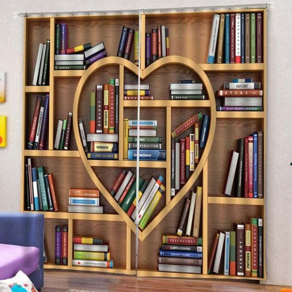 

2 шт. книжные полки любви сердце светло блокируют окно занавес балкона патио гостиная спальня отель отель