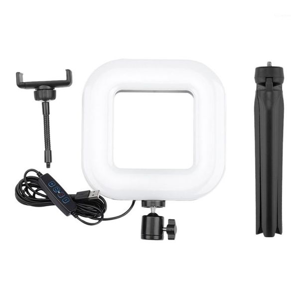 

flash heads d21 7-inch led square fill light 3 gear adjustment phone tripod usb foldable holder1